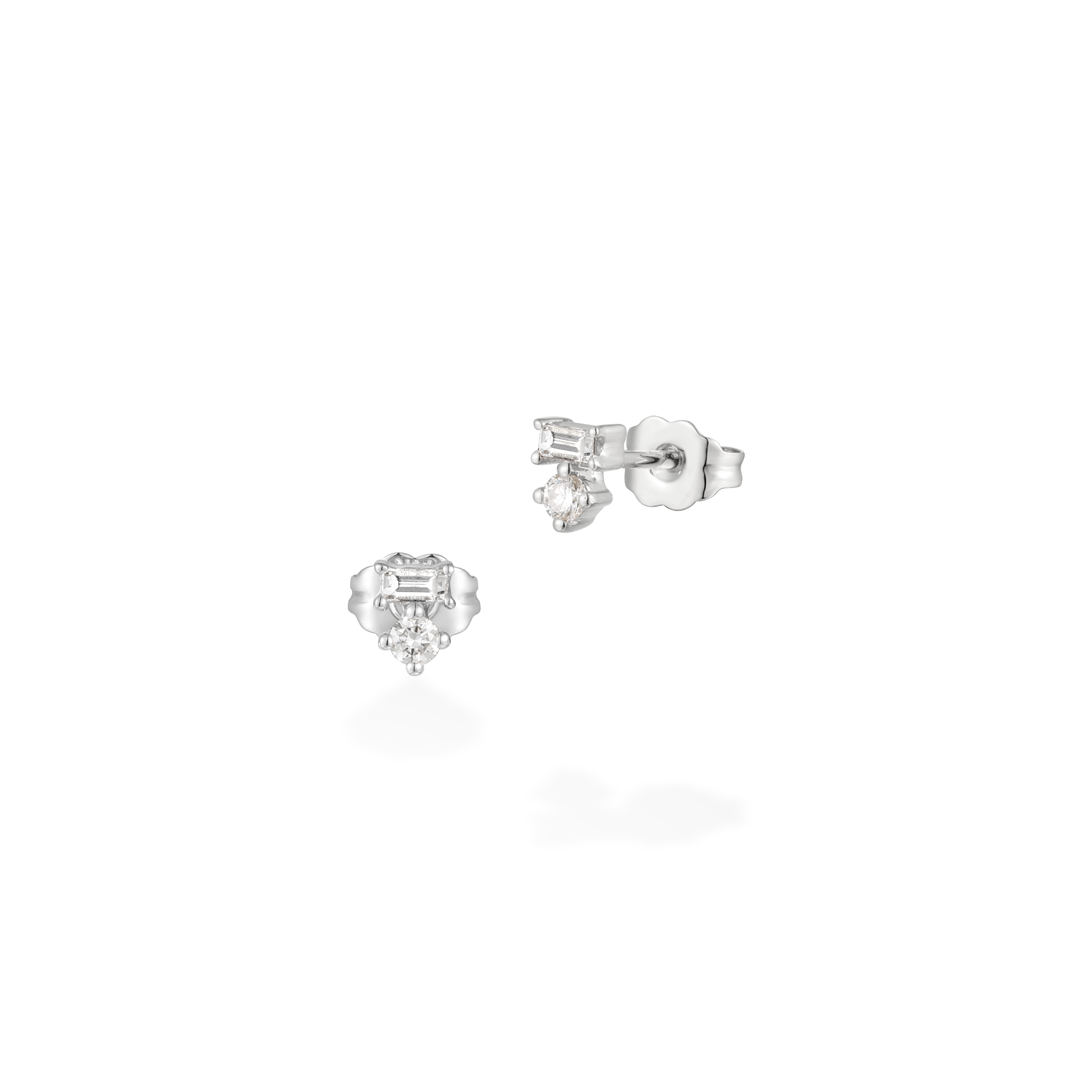 Magic baguette diamond studs